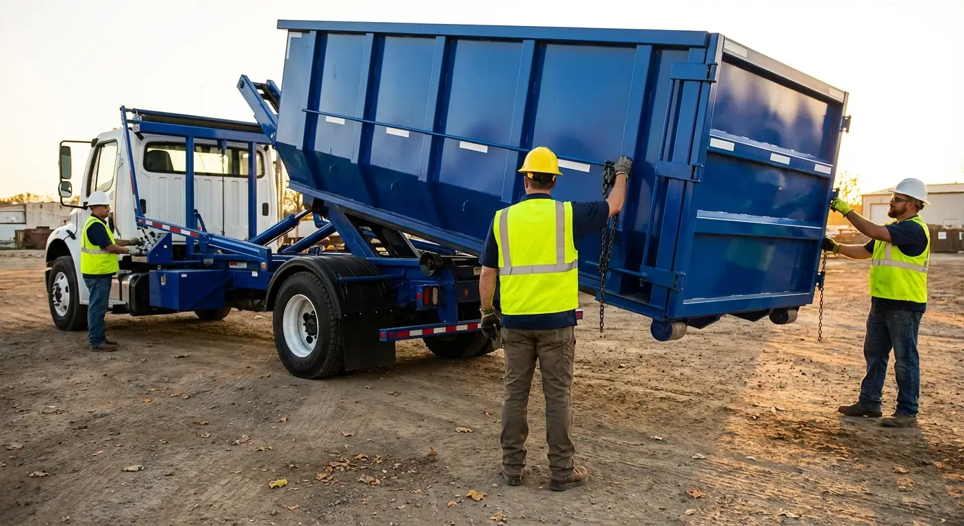 Commercial debris containment dumpster in Chelsea, MA